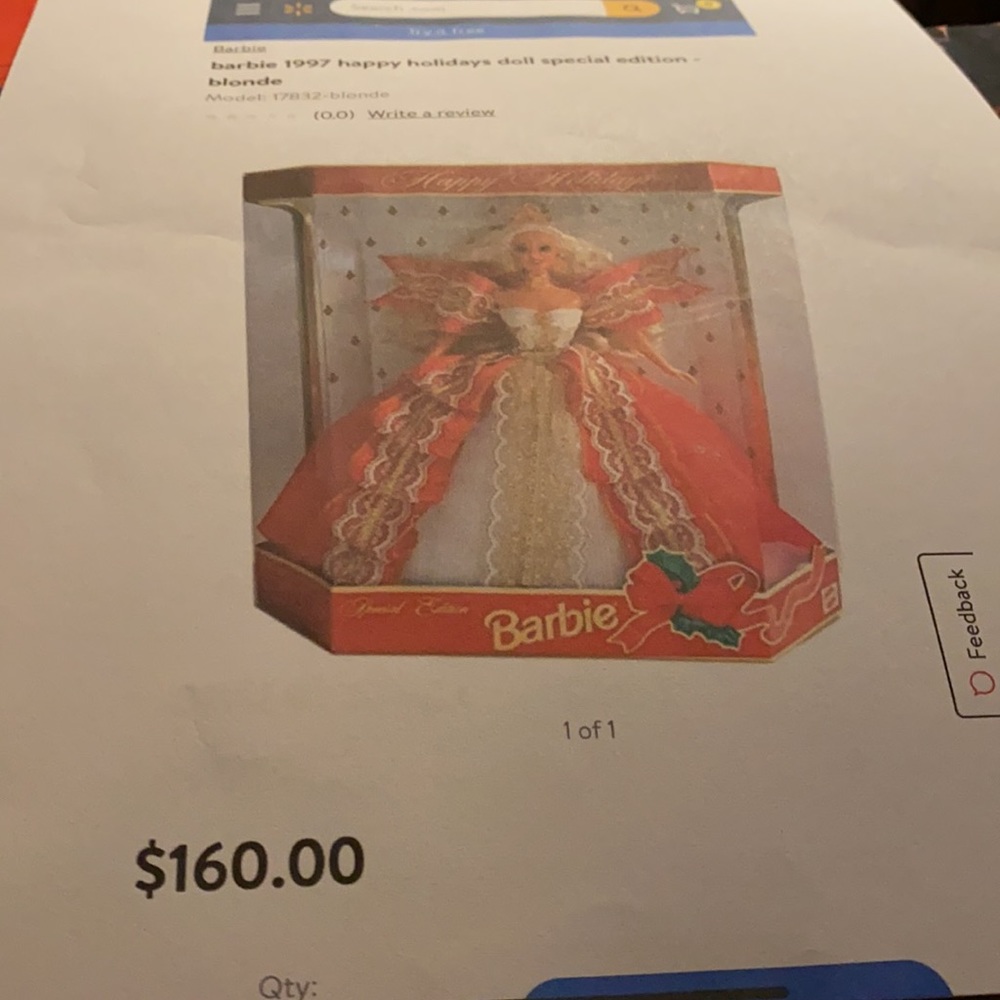 Rare 1997 Happy Holiday BLONDE Barbie in Acrylic Case - Picture 11 of 11